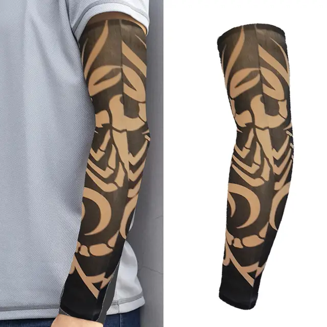 Buy nuoshen 6 Pieces Fake Tattoo Arm Sleeve Nylon Elastic Arm Stockings  Halloween Tattoo Biker Basketball Sun Block Sleevelet Online at  desertcartINDIA
