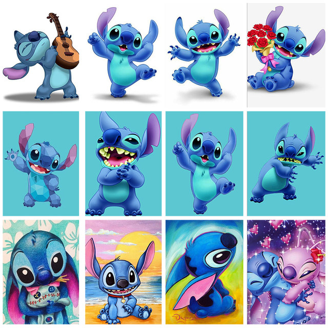 Disney Lilo & Stitch Acrylic Paint Unique Gift Oil Painting By Numbers  cartoon DIY Coloring By Number Anime Drawing Home Decor - AliExpress