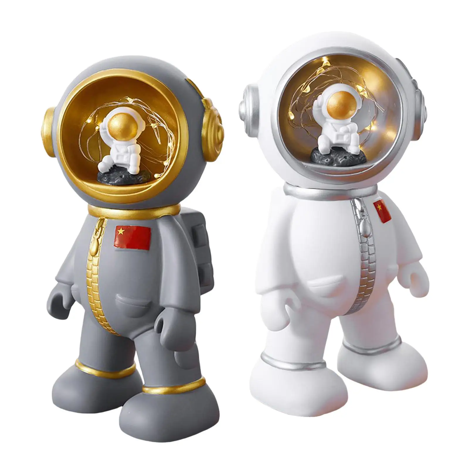 Resin Astronaut Piggy Bank Night Light Decor Creative Coin Bank for Activity Gifts