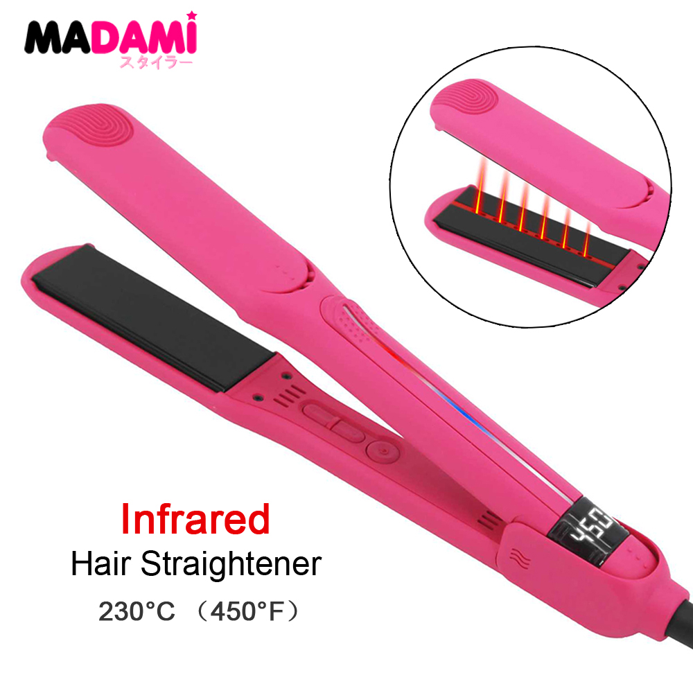 Best of Infrared Hair Flat Iron Ceramic Fast Heating Plate 230℃ / 450°F Professional Salon Hair Straightener Curler Dual Voltage Reviews & Tips