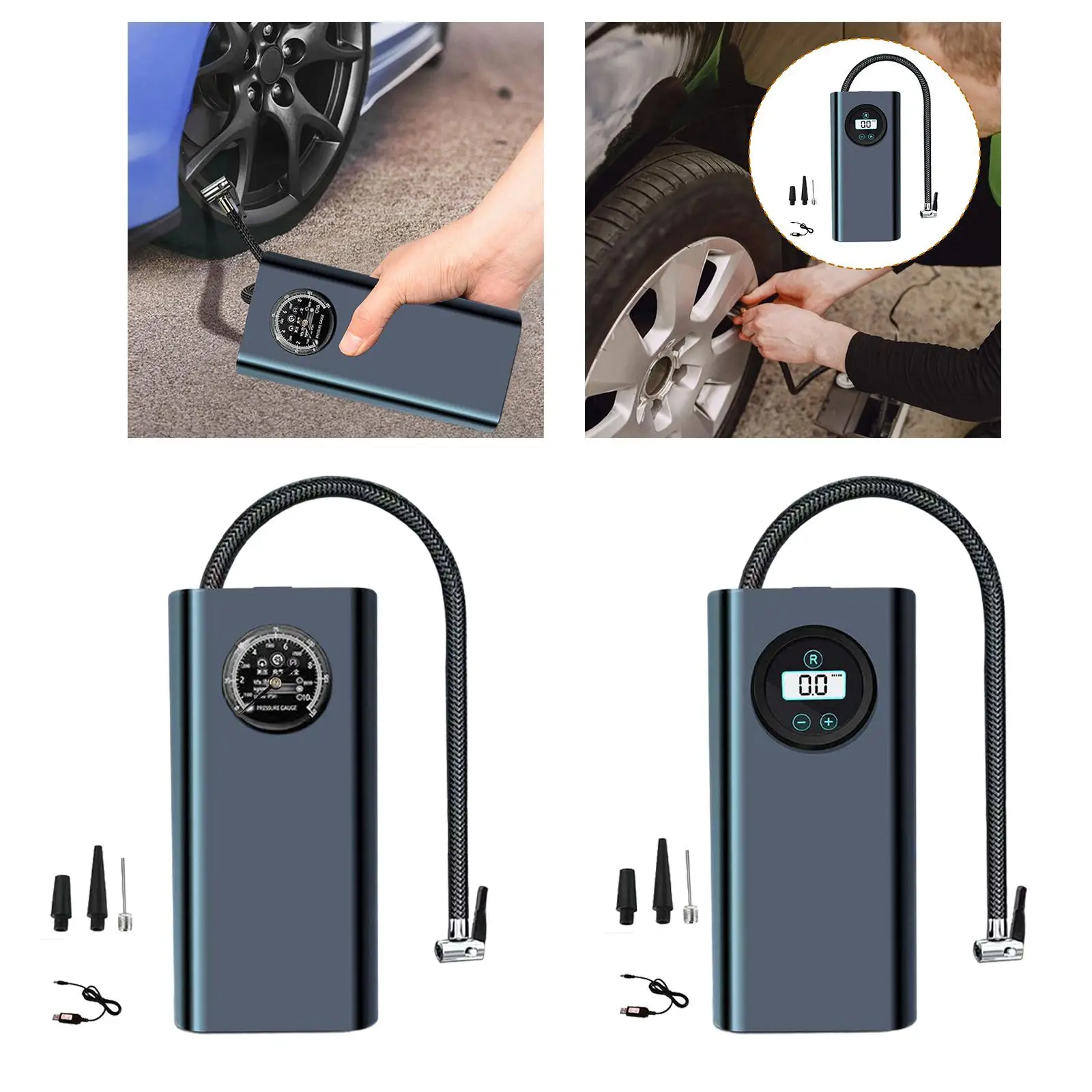 Cordless Tire Inflator 150PSI Portable Handheld Charging Pump Tire Electric Inflator for Motorcycle Trucks Bike SUV Cars