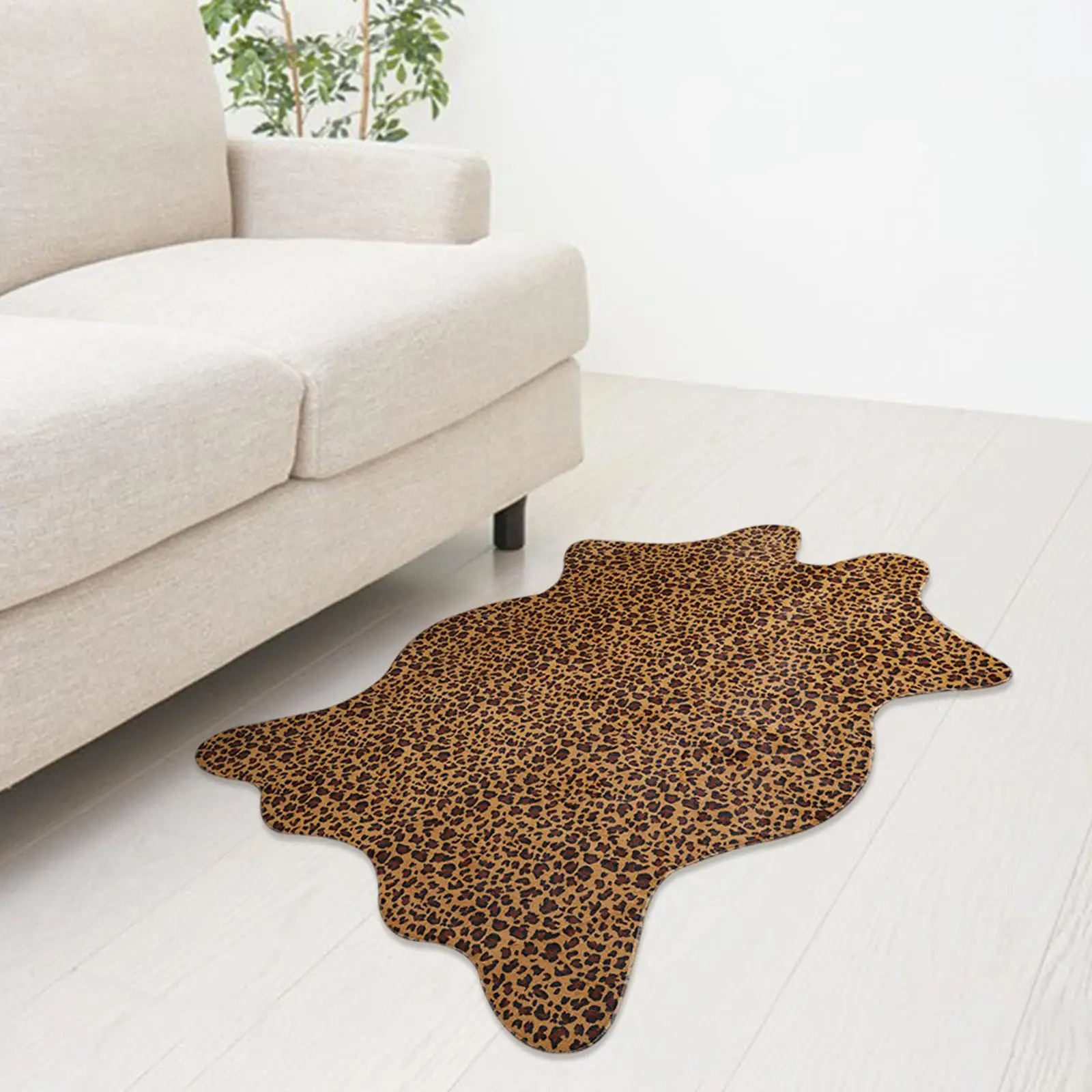 Modern Leopard Print Area Rugs Durable Non  Plush Rugs Polyester 5cm Floor Mat Irregular Door Mat for Home Decor Dorm Bedroom