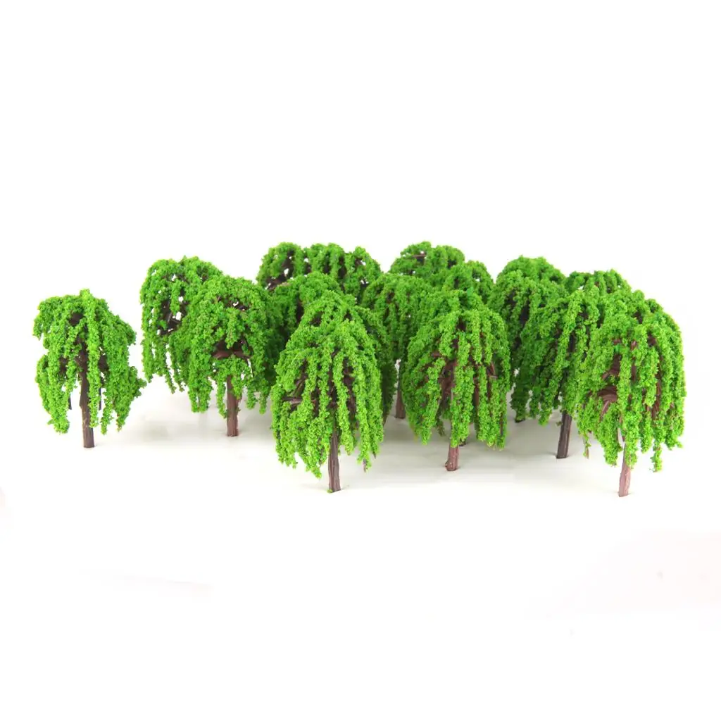 25 Pcs Model Willow Trees Layout Railway Train Diorama Landscape 1: 150 N Scale