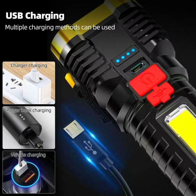 5LED High Power Led Flashlights Rechargeable Camping Spotlight