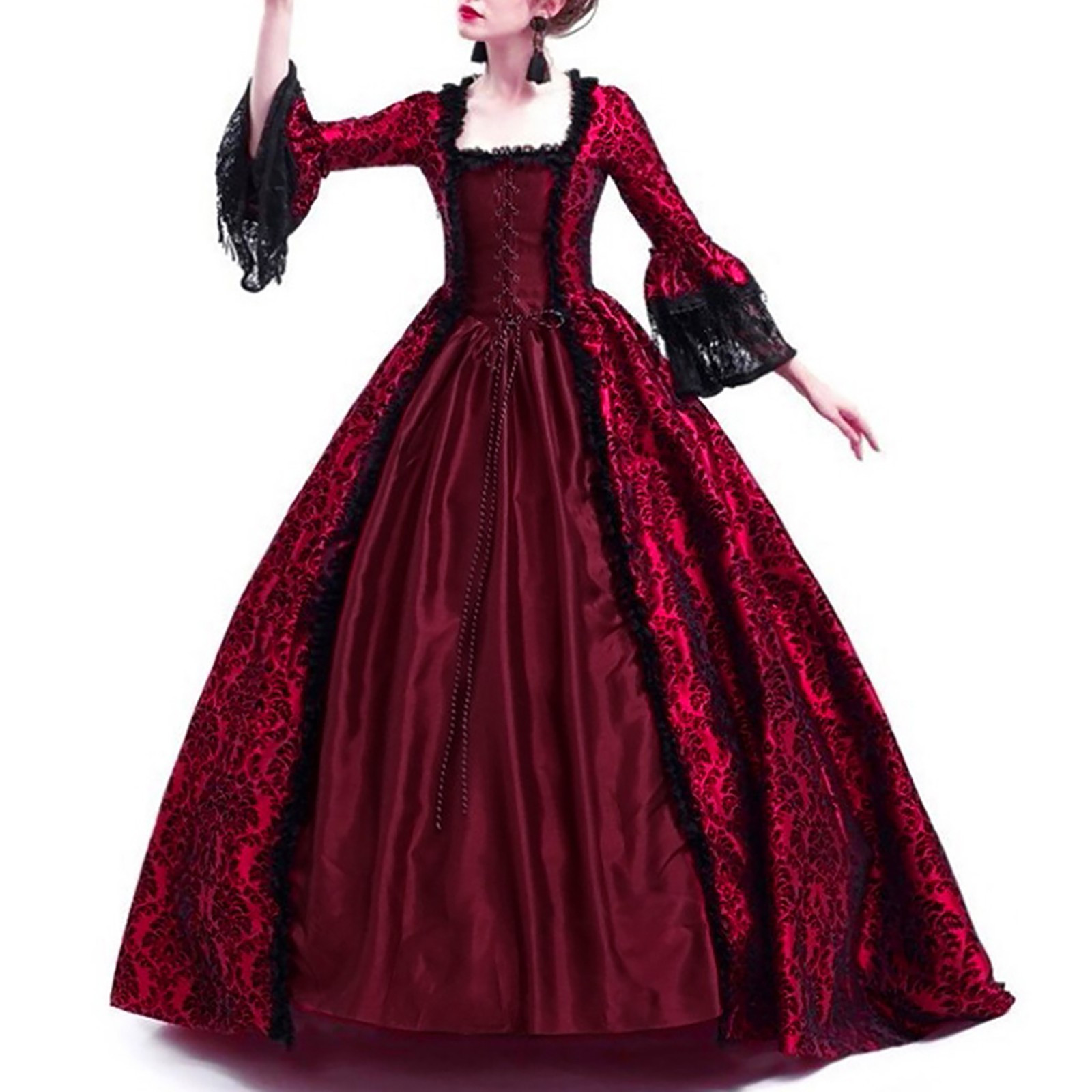 Halloween Mulheres Victorian Medieval Rainha Cosplay Traje