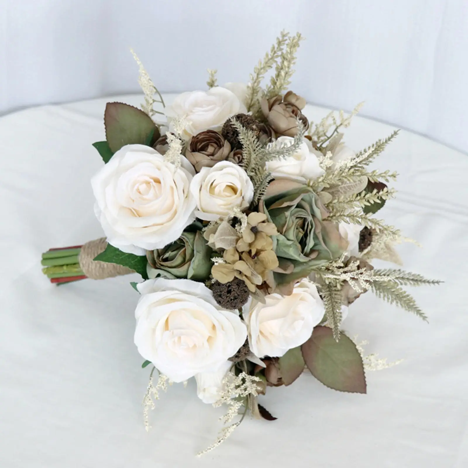 Artificial Bridal Bouquets, Bride Hands Holding Bouquet for Wedding Engagement Decoration