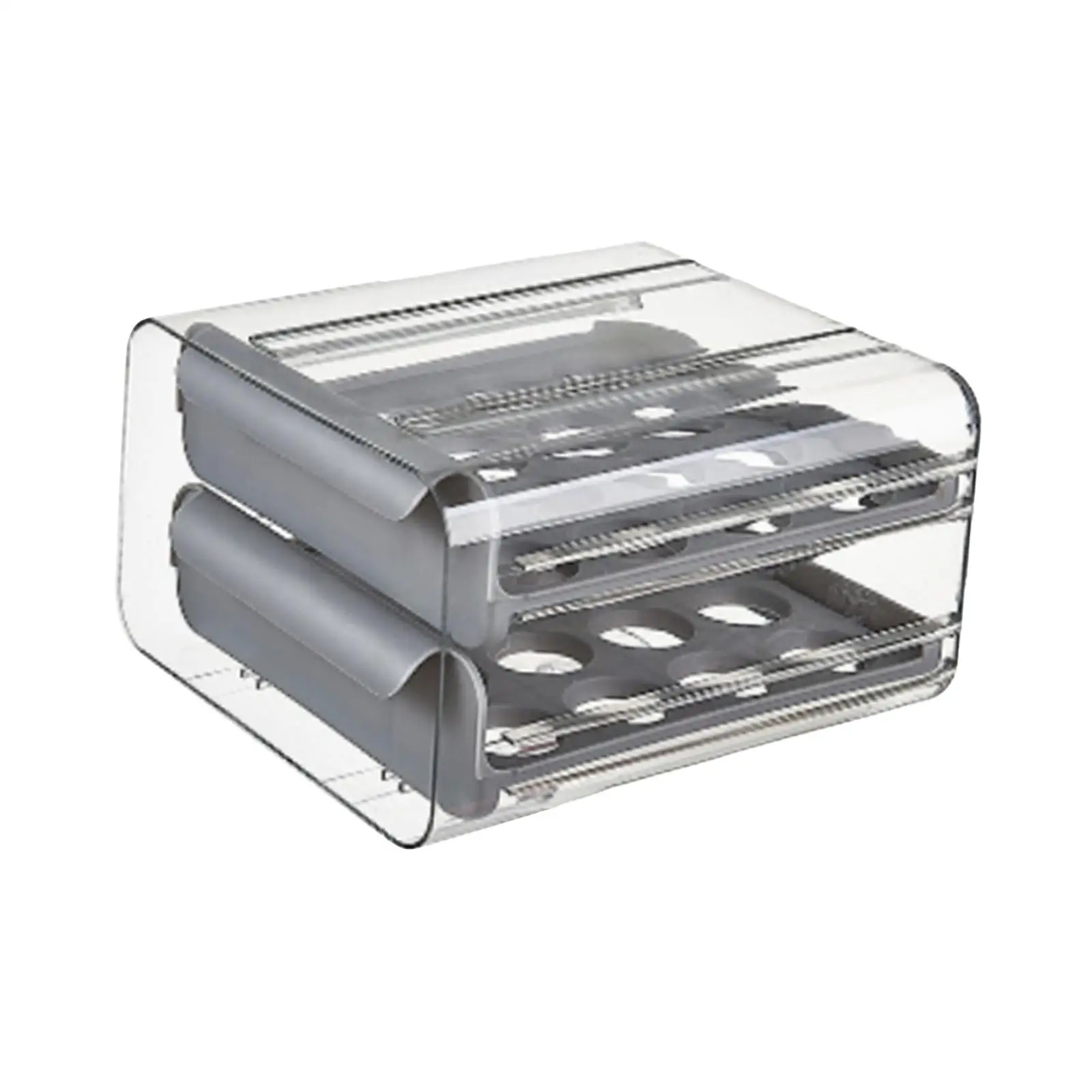 Egg Holder Reusable Transparent Durable Space Saving Egg Tray Egg  Storage Box for Fridge Countertop Cabinet Cupboard