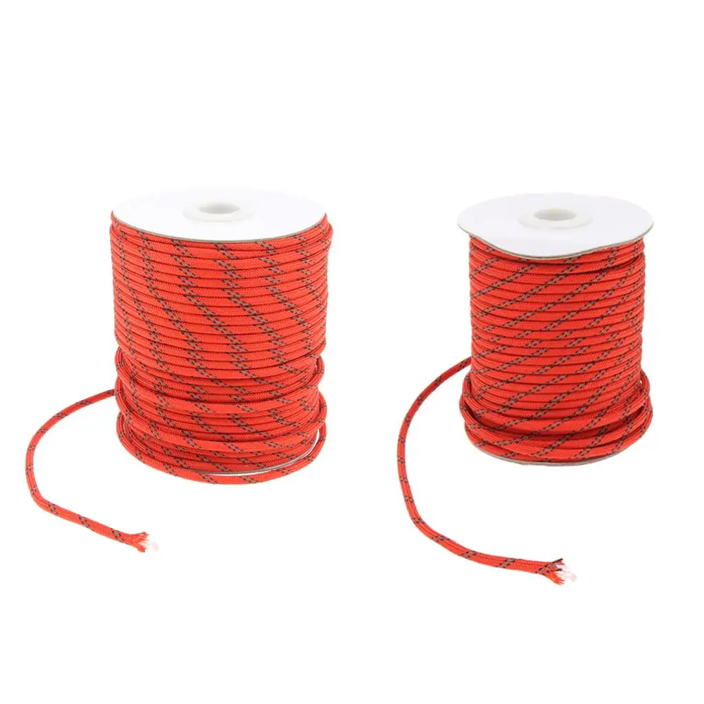 5mm Fluorescent Reflective Guyline Tent Rope Camping Cord  Roll Glow in Dark High Visible for Hiking Backpacking Beach