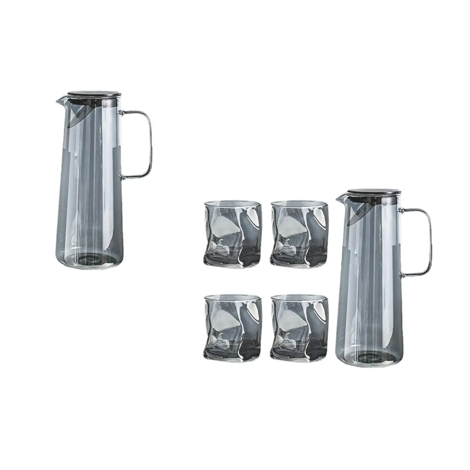 Glass Jug 1450ml Nordic Juice Carafe Juice Jug Glass Pitcher Iced Tea Pitcher for Juice Lemonade Household Office Loose Leaf