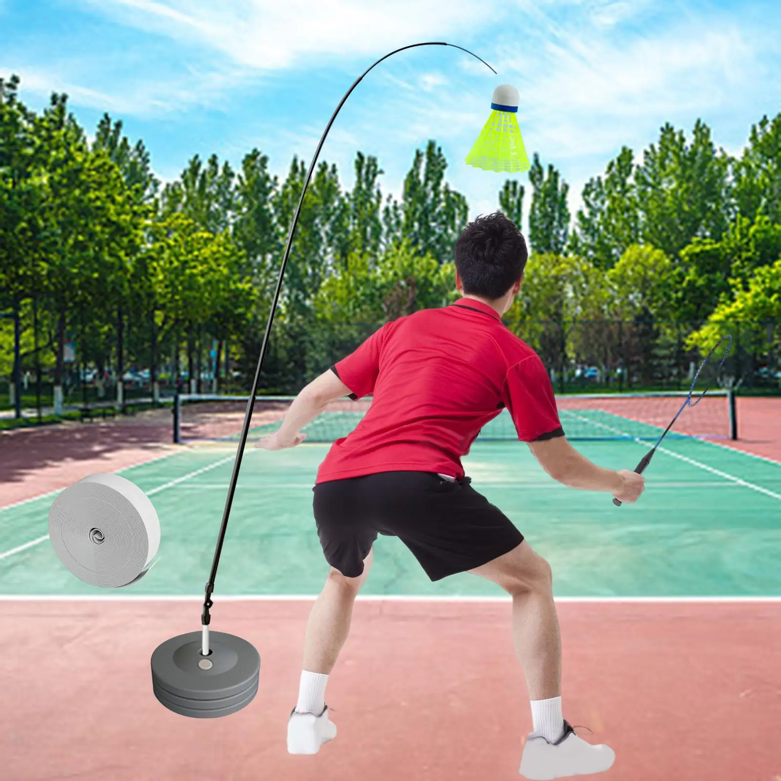 Sports Badminton Solo Exercise Equipment Portable Self Practice Tool for Kids