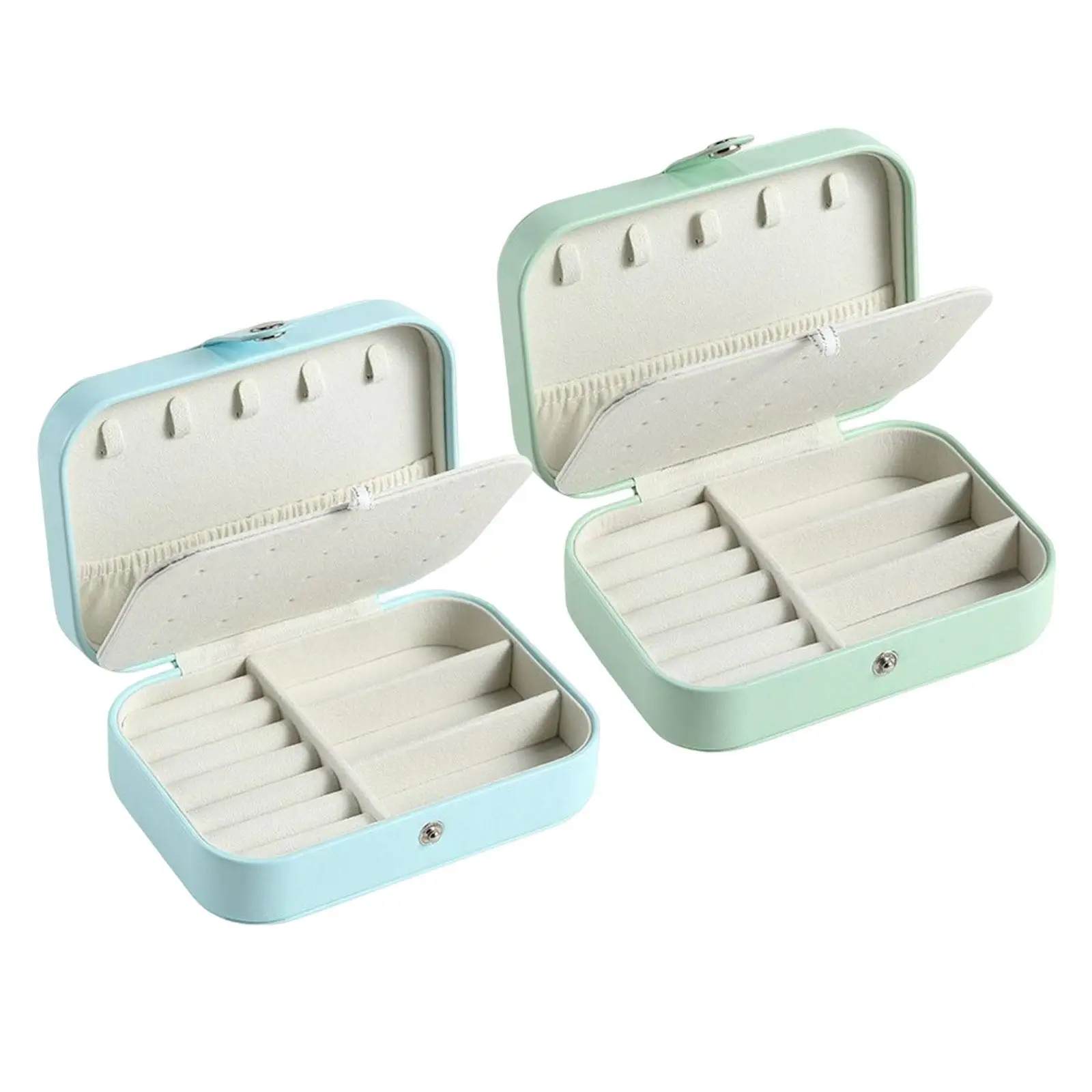Small Travel Jewelry Box Gift Double Layer Dustproof Storage Case Organizer Holder for Rings Necklaces Ear Studs Bracelets Girls
