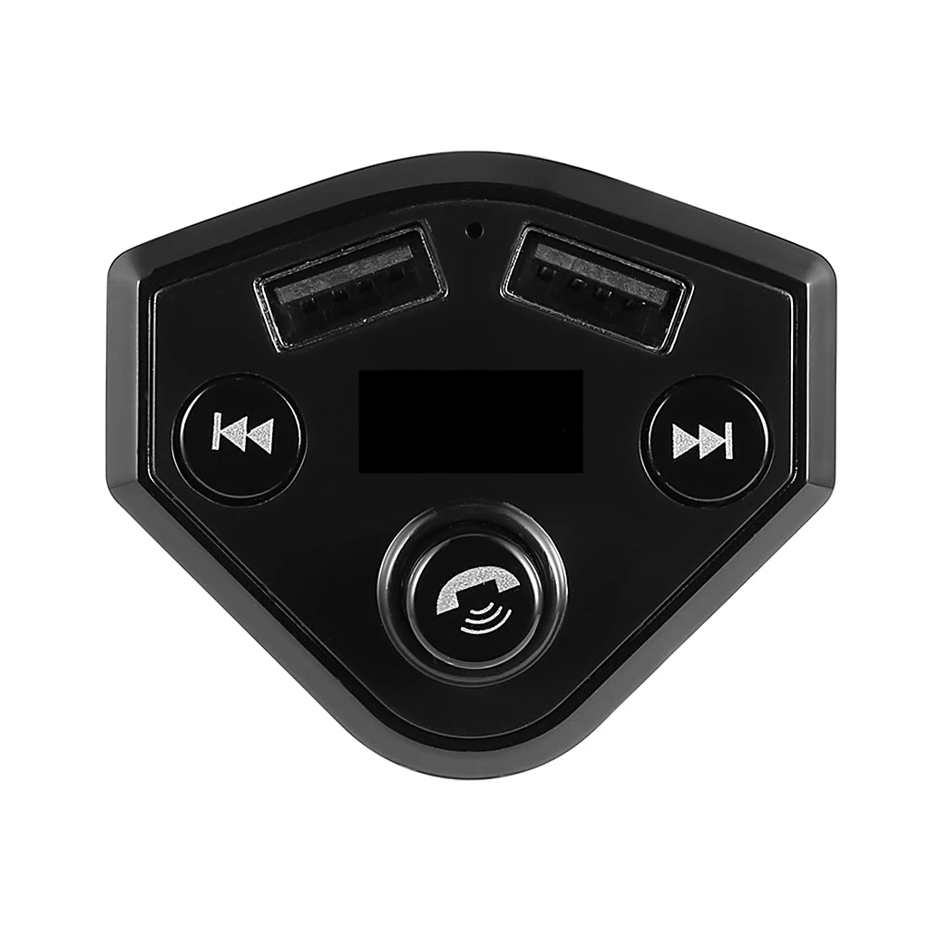 Wireless Car Bluetooth FM Transmitter Dual USB Ports Music Player Black
