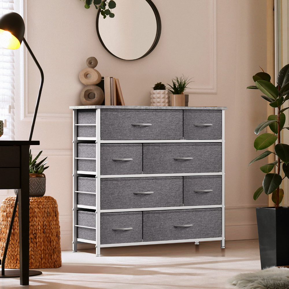 Description Picture 2 of item0-0-Dresser with 8 Drawers Bedroom Furniture- Grey
