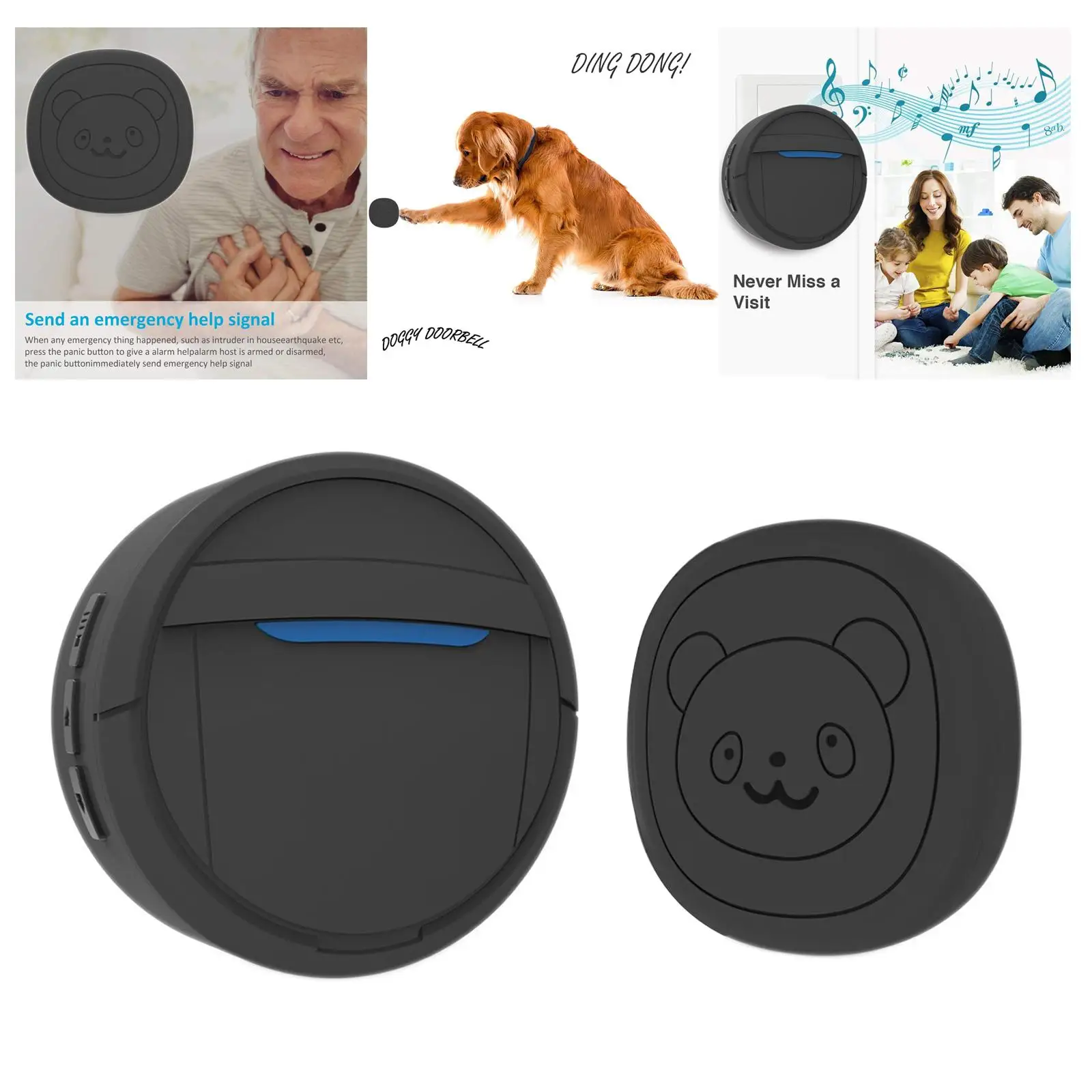 Waterproof Dog Door Bell 984ft Long Range Included Receiver and Transmitter 55