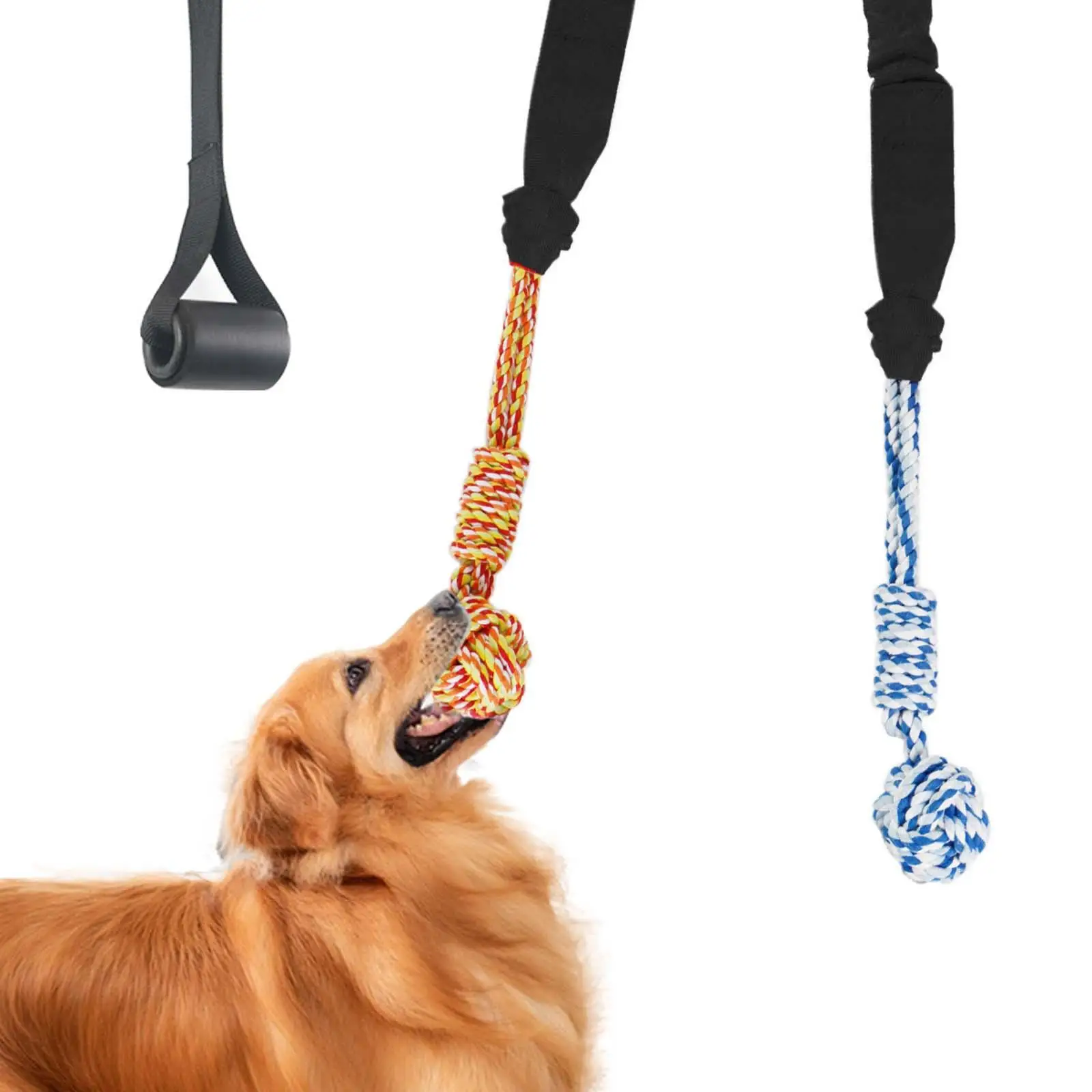 Dog Outdoor Bungee Hanging Toy Door Hanging Tug Toy Chew Rope Toy Tether