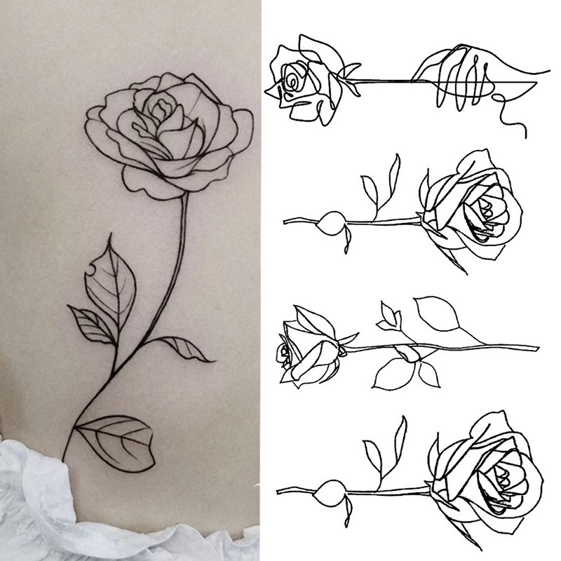 Best of Temporary Tattoo Stickers Men Women Waterproof Black Tattoo Flower Rose Butterfly Water Transfer Body Hand Art Temporary 1pcs Reviews & Tips