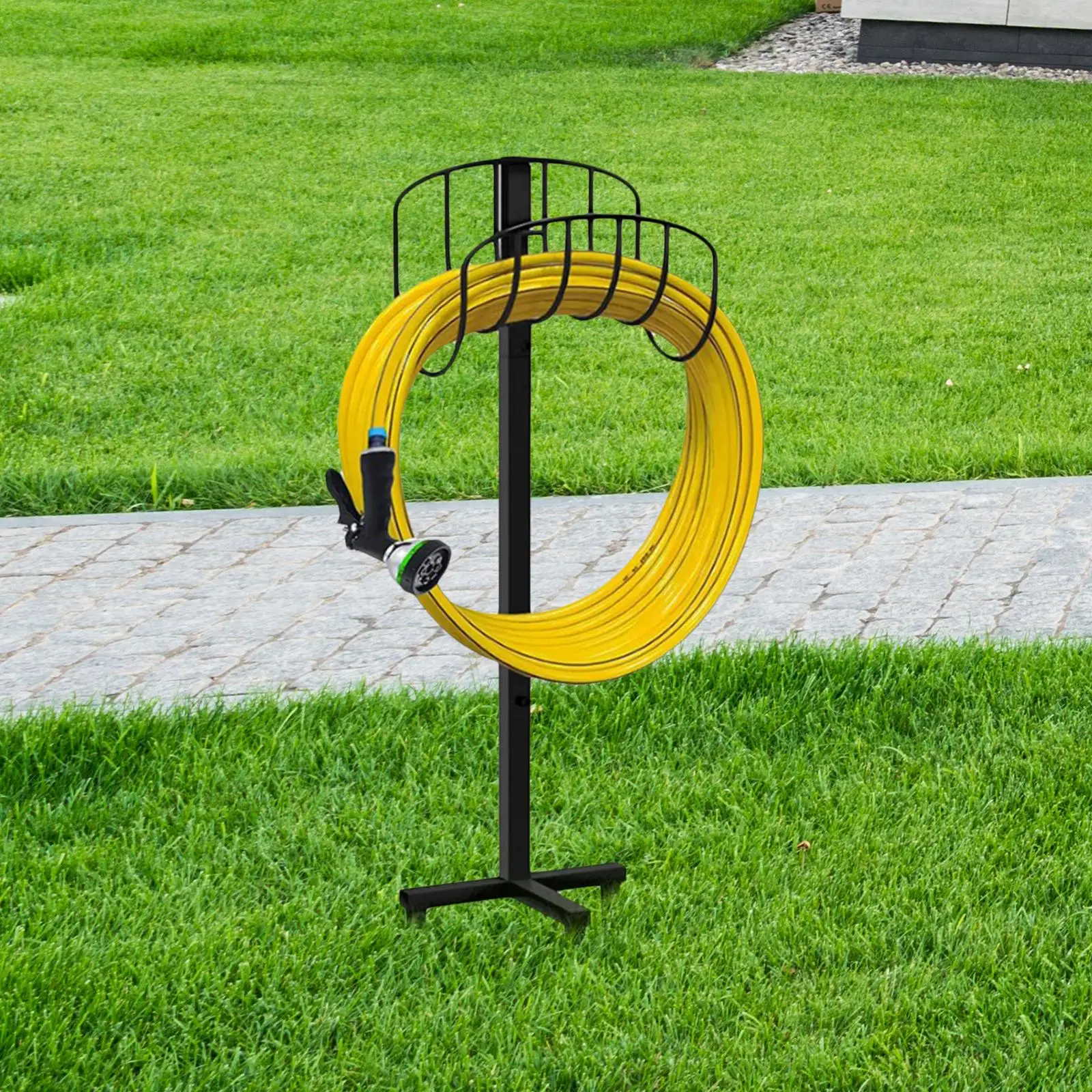 Heavy Duty Garden Hose Reel Hose Rack Metal Water Pipe Storage Stand Rack Garden