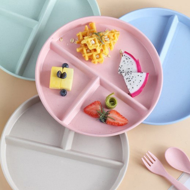 1 Pièce Assiette Circulaire Divisée En Paille De Blé Pouvant Être  Micro-ondable Pour Salade, Fruits Et Aliments Adaptés Aux Femmes Et Aux  Étudiants Souhaitant Contrôler Leur Régime Alimentaire, Mode en ligne