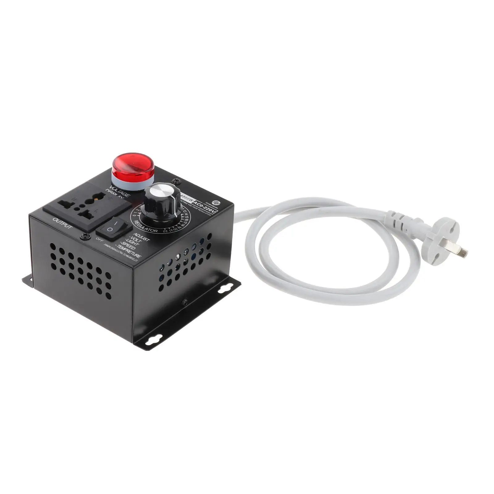 SCR Dimmer Portable Speed Temperature Light Voltage Adjustable Regulator 220V 4000W Compact Variable Voltage Controller US Plug