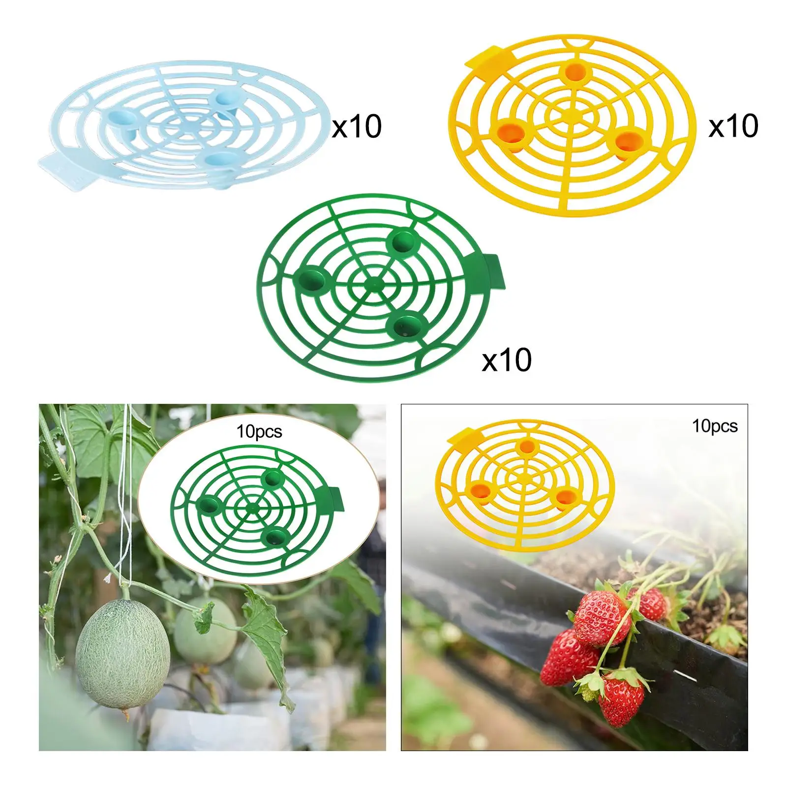 10 x Plastic Protector Protection Rack Plant Cages Melon Cradles Trellis for Honeydew Squash Pumpkin Watermelon Accessories