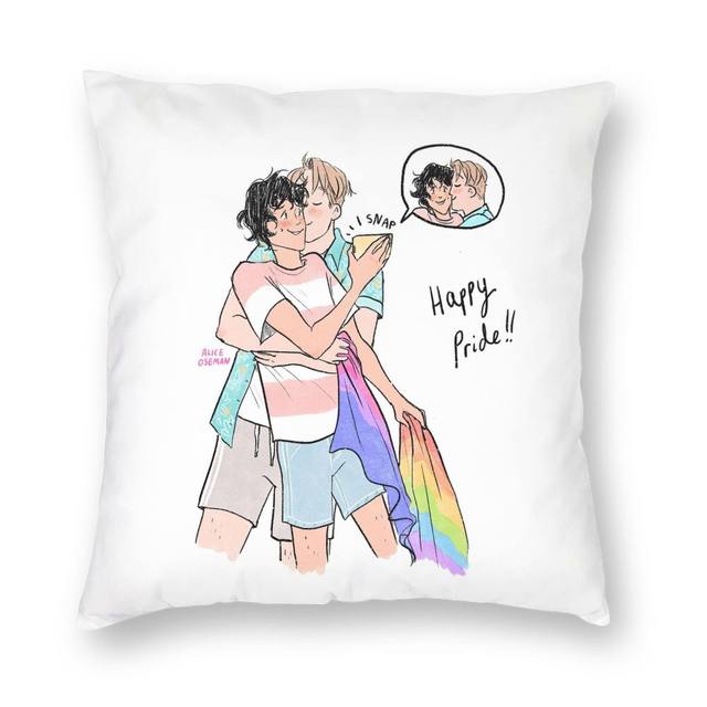 Heartstopper Rainbow Kawaii Pillowcase Polyester Cushion Cover Decor Lgbt  Yaoi Boy Love Pillow Case Cover Bedroom Square 45*45cm - AliExpress