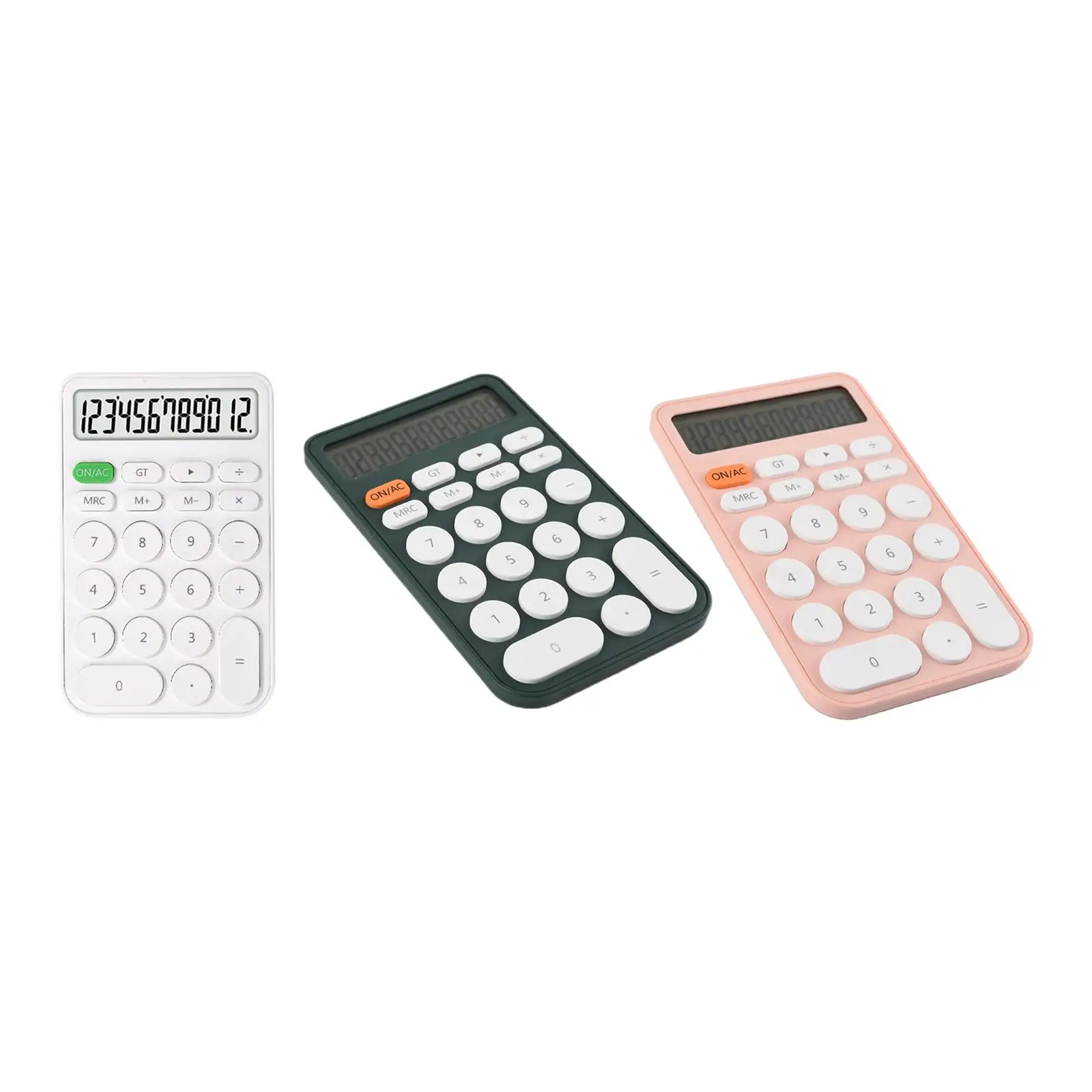 Electronic Calulator 12-Digit Cute Simple Portable Muti-Colors School Stationery Pocket Calculator for Home Office Students Kids