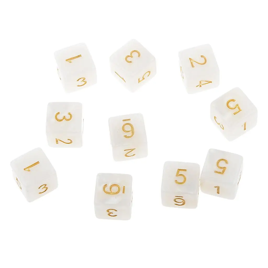 MagiDeal 10pcs Multi-Sided Dice D6 D10 D12 Dice Playing RPG Party Games Dices Digital Game Board Dices