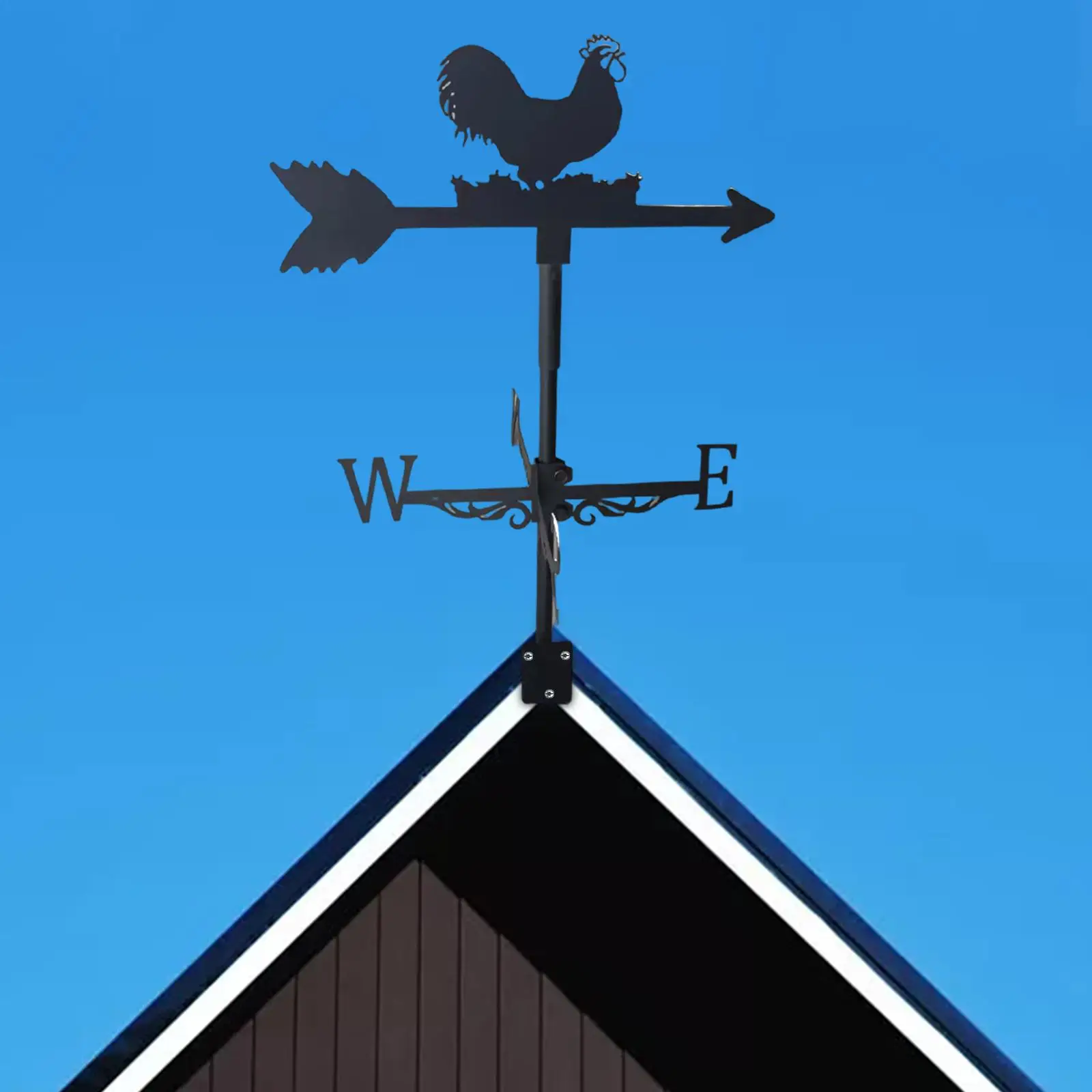 Roof Mount Rooster Weathervane Weather Vane Vintage Style for Scene Outdoor