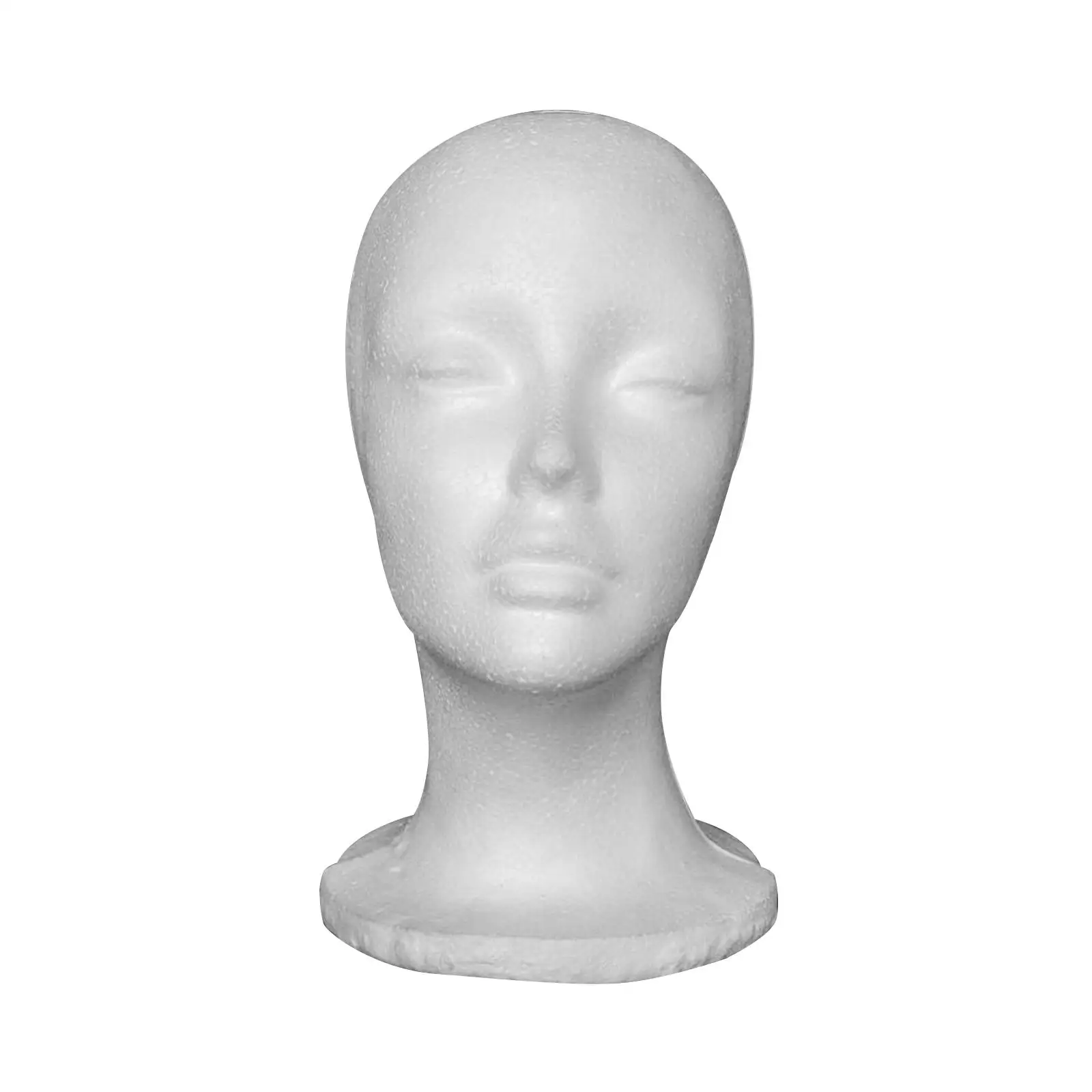 Foam Female Head White Multi Functional Foam Mannequin Display Hair Hat Display Holder Stand Manikin Foam Head for Props shop