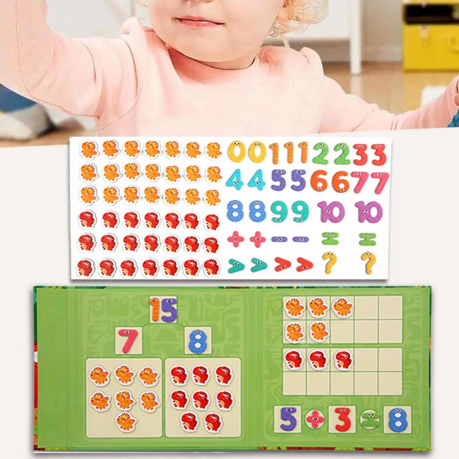 Montessori Ten Frame Set Number Counting Math Teacher Aids Early Educational Toy for Kindergarten Elementary Kids Toddlers Girls