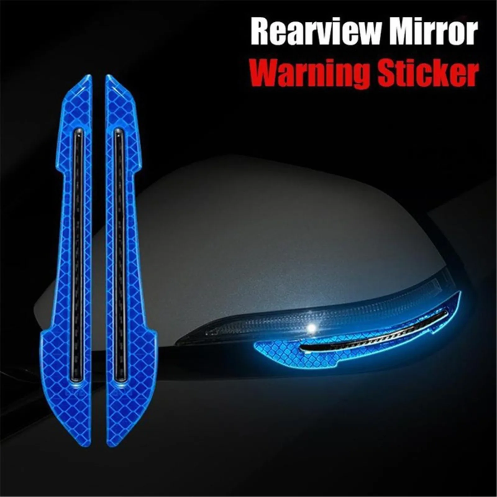 2Pcs Reflective Car Stickers Rearview Mirror Protection Stickers Collision Protection Strips Universal Auto Exterior Accessories funny bumper stickers