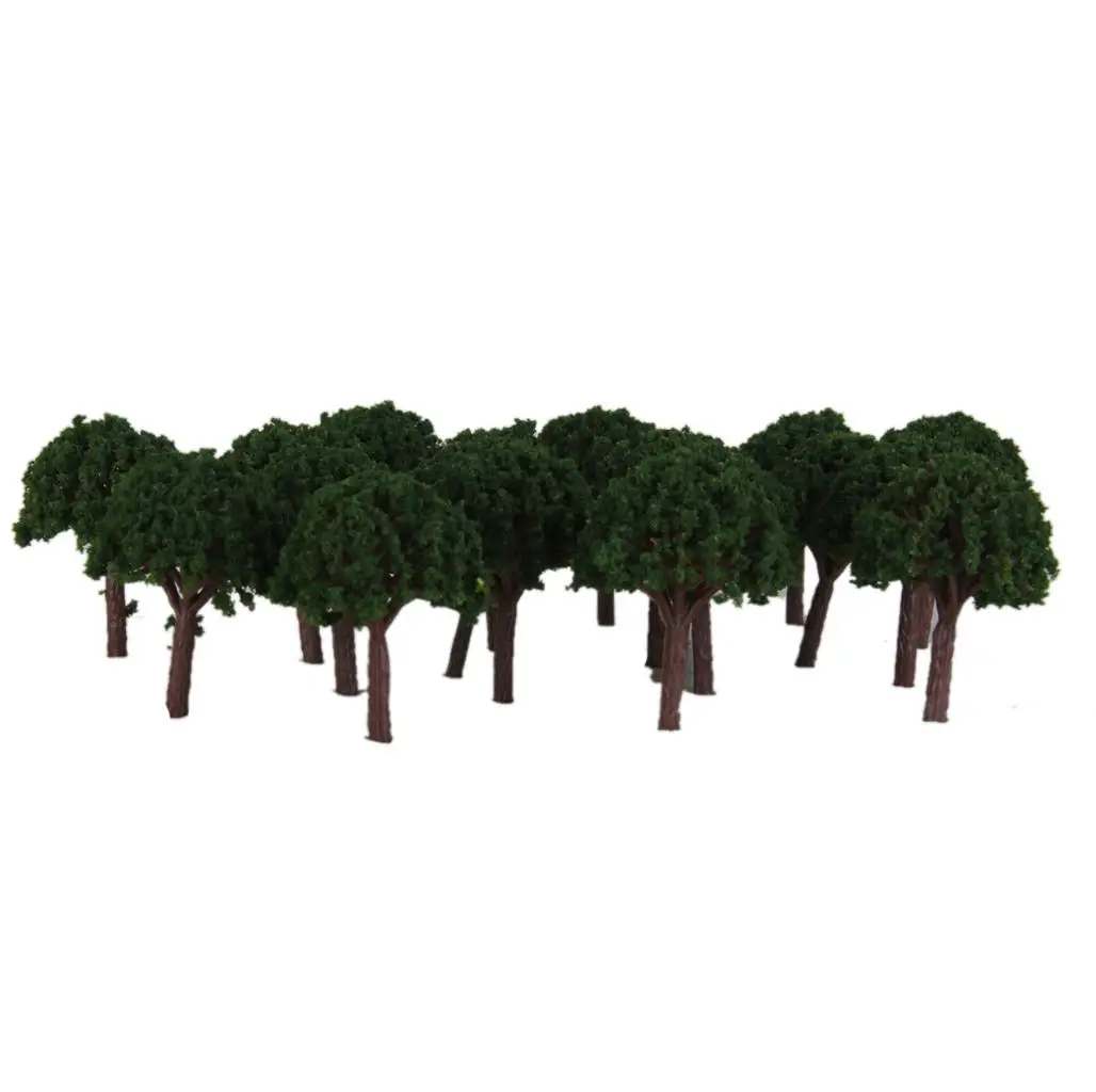 50 Pieces Model Train Trees Ball Shaped Scenery Landscape 1/500 Scale