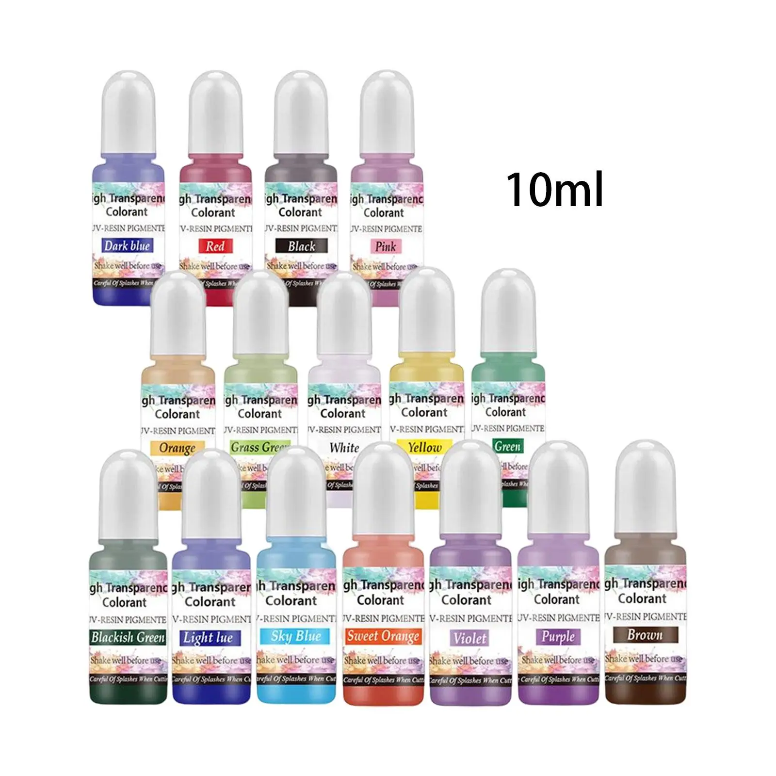 16x 16 Color Epoxy Resin Pigment 10ml Each Liquid Liquid Dye Concentrate Dye Colorant Concentrated for Acrylic Paint Dish Making