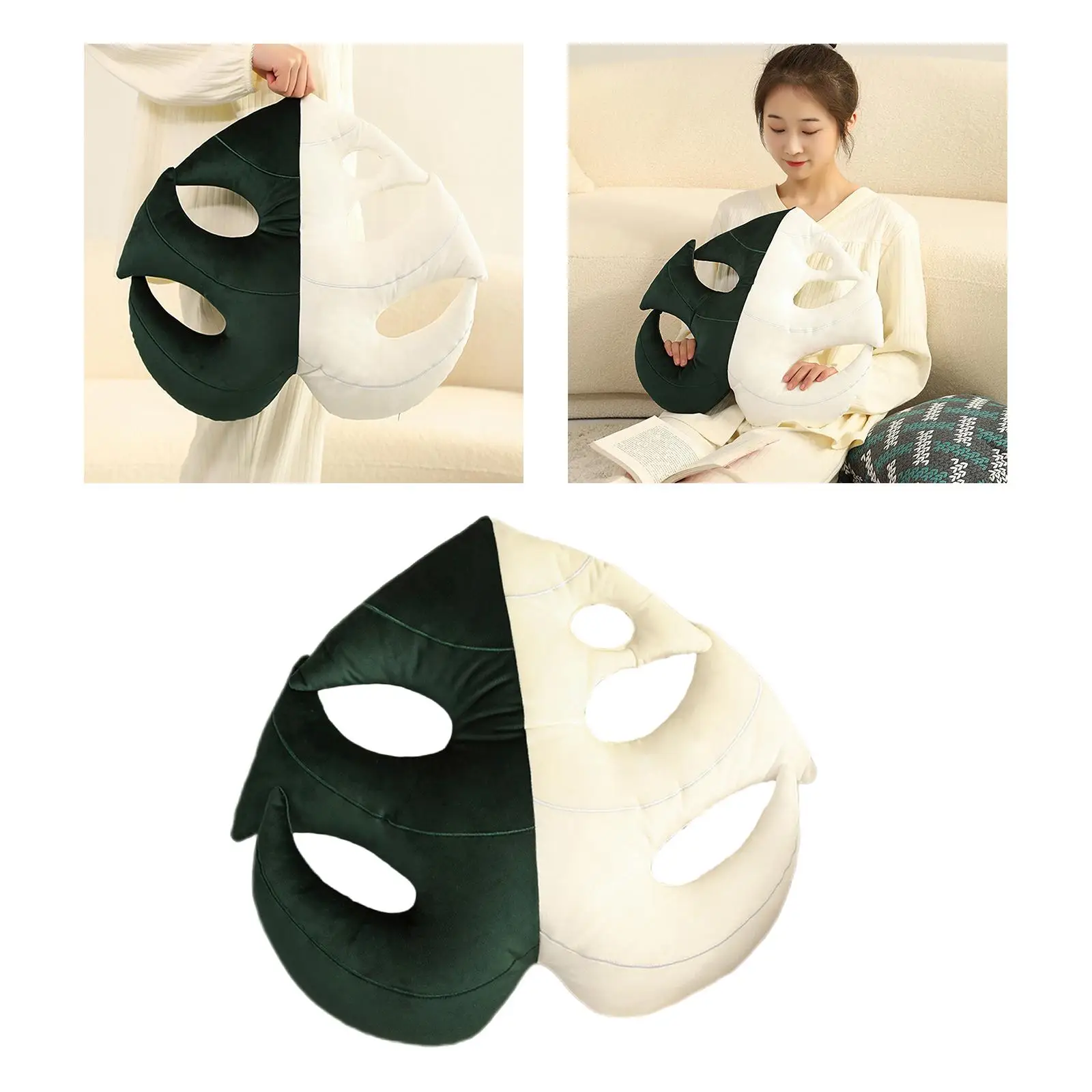 2Pieces Leaf Throw Pillow Filled Plush Leaves Cushion for Sofa Couch Bed Indoor