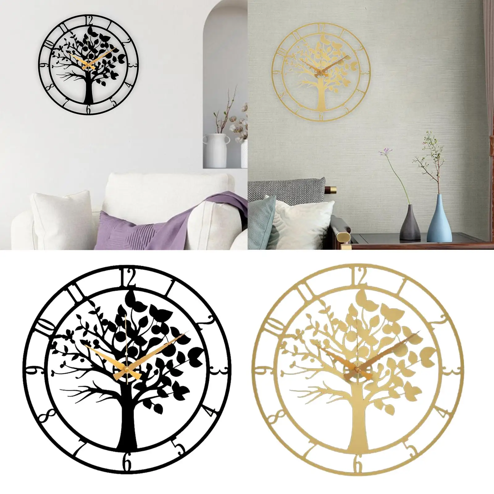 Metal Clock Modern Decorative Hanging Silent Wall Hanging Clocks Large Wall Clock for Kitchen Farmhouse Home Office Living Room