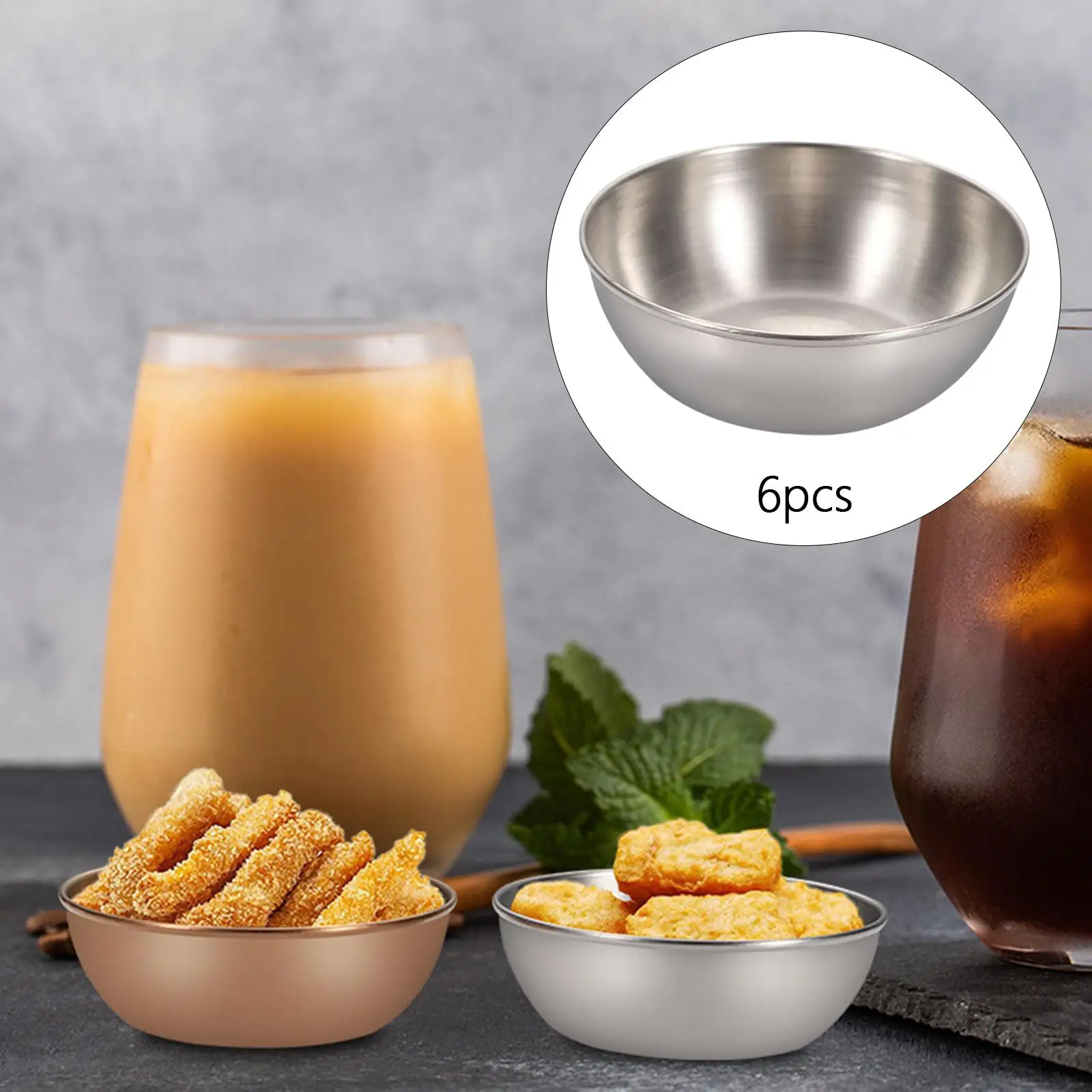 6 Pieces Dipping Sauce Cups Set Sauce Dipping Bowls Reusable for Picnic BBQ