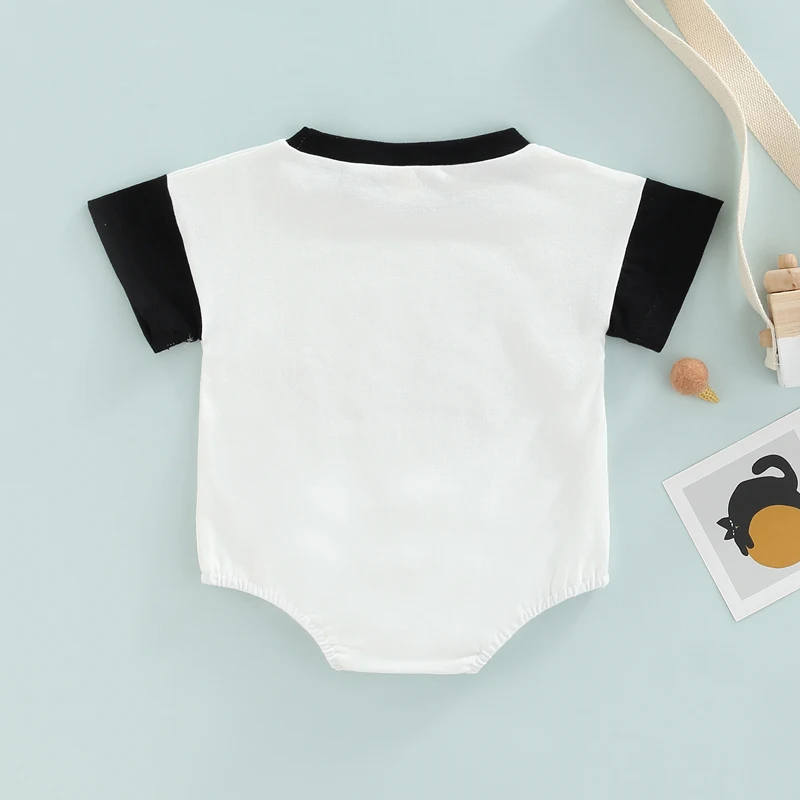 coloured baby bodysuits FOCUSNORM 0-12M Summer Lovely Baby Girls Boys Jumpsuits Clothing Babe Letter Color Patchwork Short Sleeve Romper 2 Colors cheap baby bodysuits	