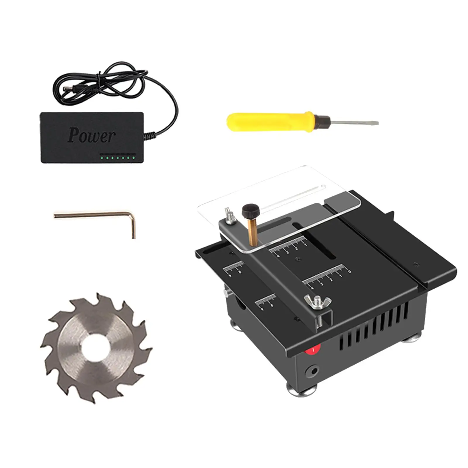 Mini Table Saw Portable Tabletop Saw for Wood Cutting DIY Crafts Wooden Craft Workshop Small Woodworking Projects US Adapter