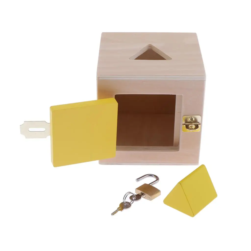 Wooden Montessori Materials Lock Exercises for Preschool Early Learning Toy,  Early Development