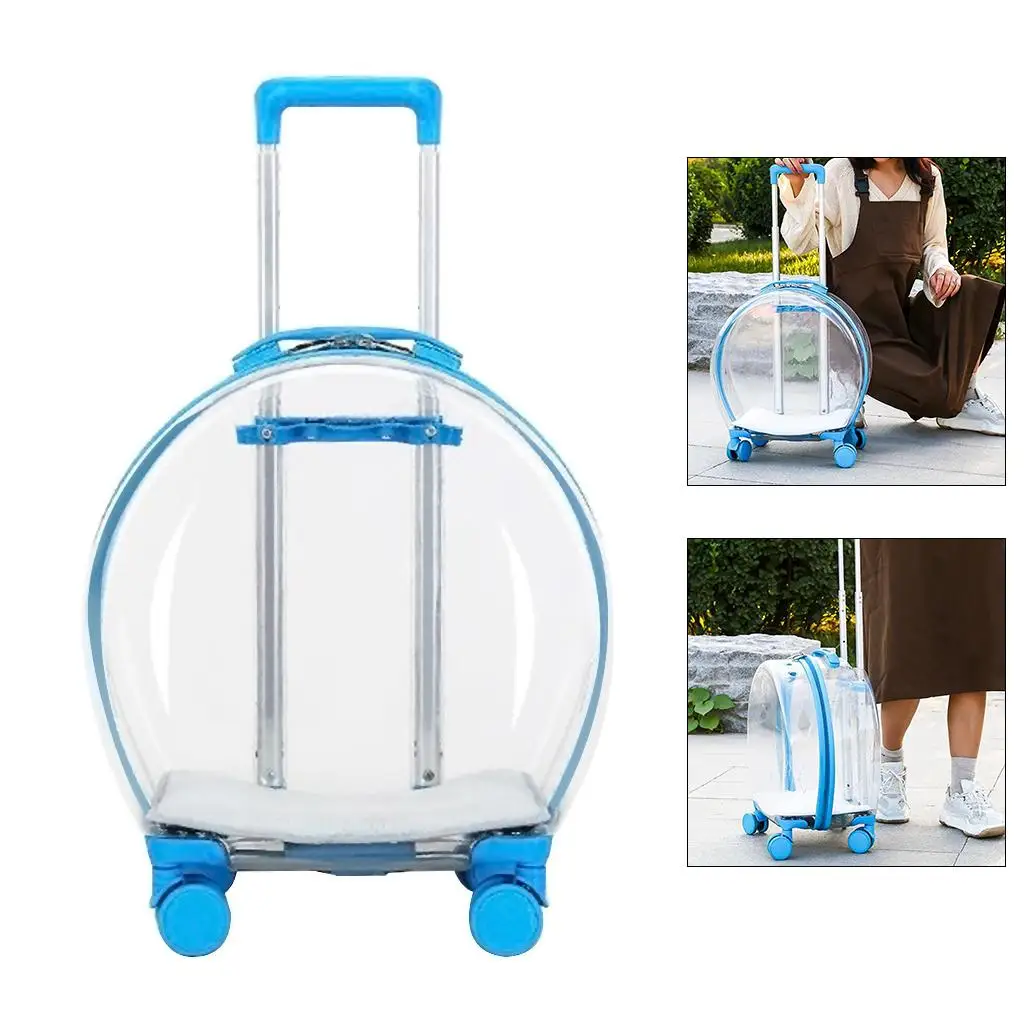 Pet Trolley Case Carrier for Cats and , Ventilated Cat Backpack Carrier, Comfort with Mat for Travel, Hiking, Walking & Outdoor