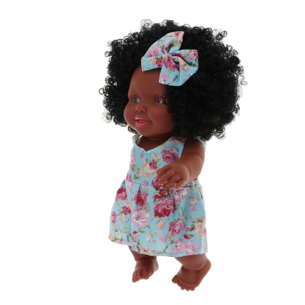 11 Inch African American Baby Black Doll, Lifelike Silicone  Newborn Baby