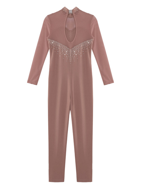 Tuta Intera Pattinaggio Artistico Bambina Con Strass - Tuta Ginnastica, Balletto E Yoga