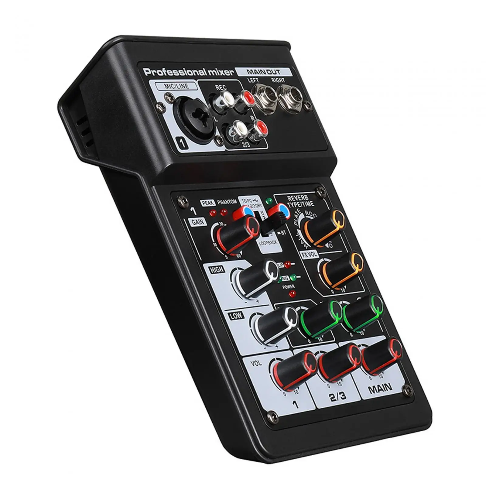 Professional Audio Mixer Computer Input Processor Compact Mixing Console USB for Stage Live Streaming Karaoke Content Creators