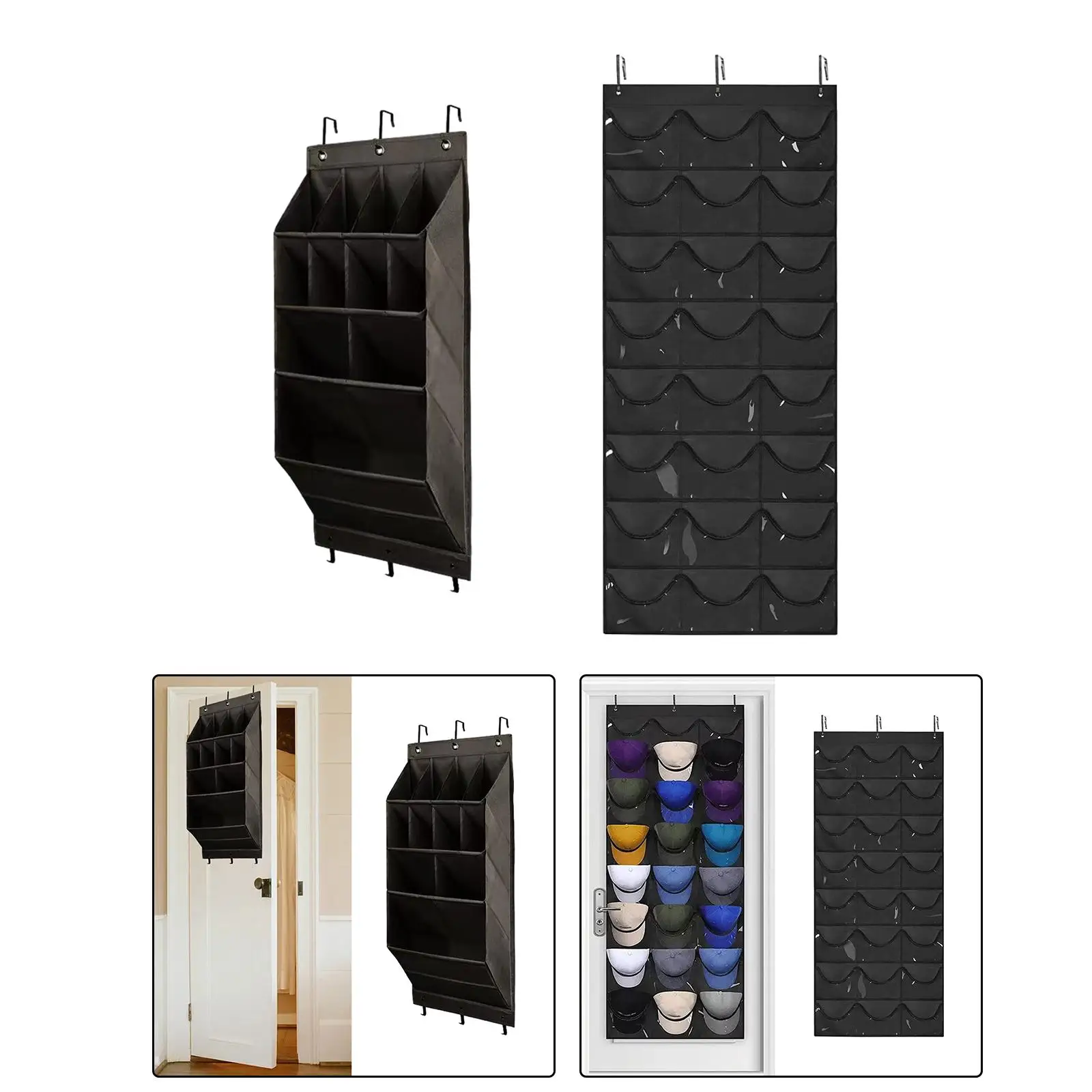 Behind Door Organizer Large Capacity Pockets Over Door Pantry Organization for Living Room Bathroom Bedroom Office Kitchen