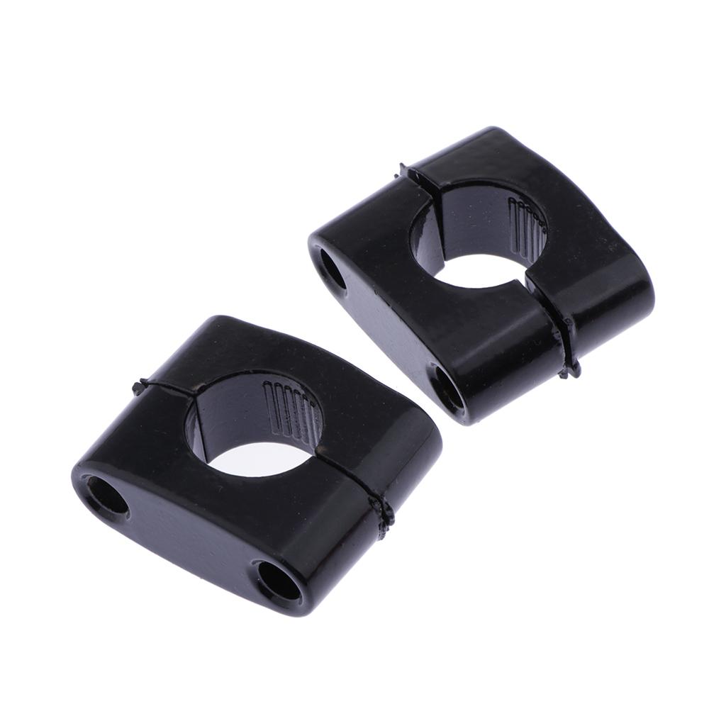 1 2mm Motorcycle Handlebar Risers, Black Round Riser Inserts Motorcycle Bar Mount Clamps for Motorcycles ATV ,Quad Bike