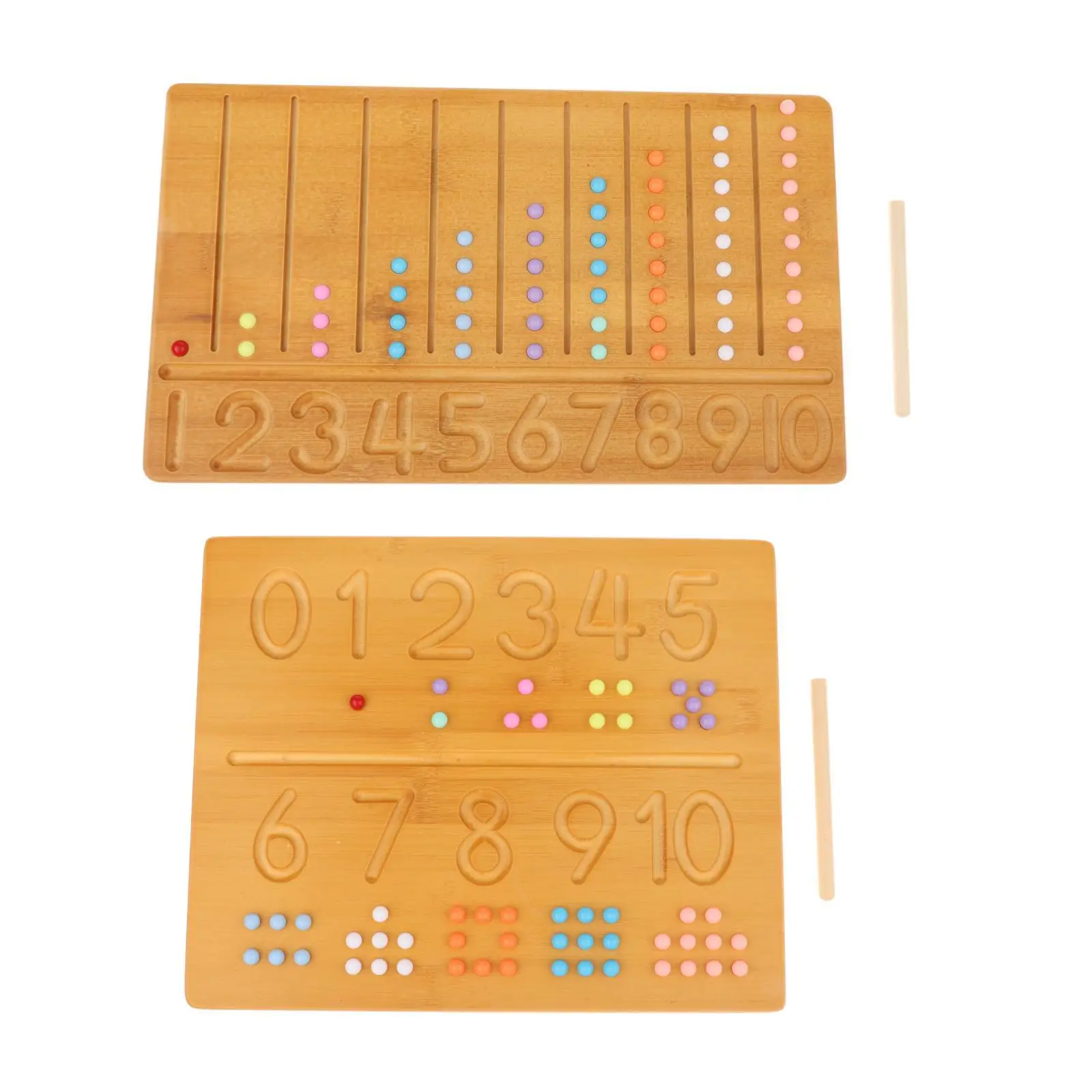 Montessori Educational Toys 1-3 Wooden Number Tracing Board Counting Aid