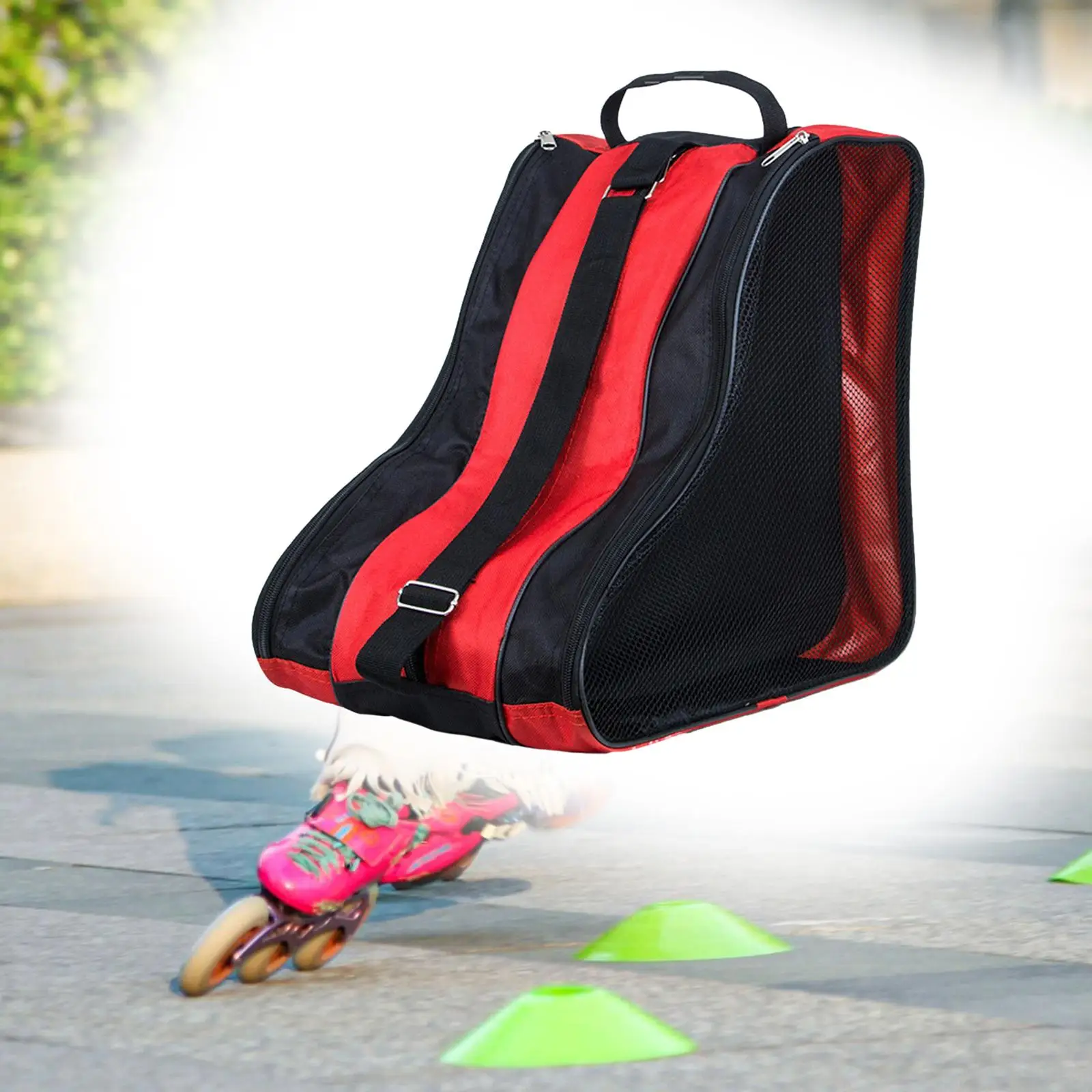 Roller Skate Bag Skate Accessories with Adjustable Shoulder Strap Skating Shoes Storage Bag for Quad Skates Figure Skates