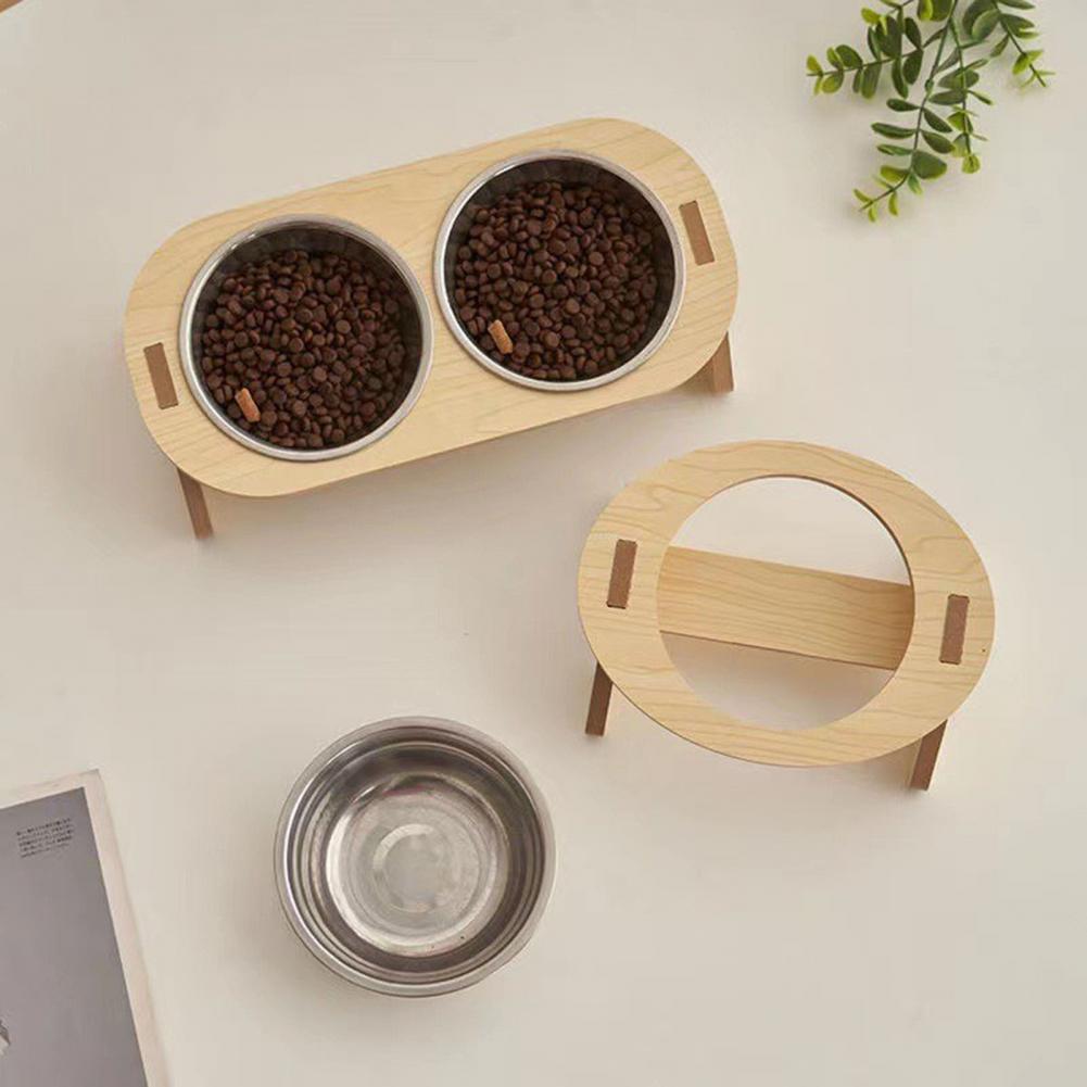 Title 3, Pet Feeder Single/Double Bowl with Anti-Knockov...