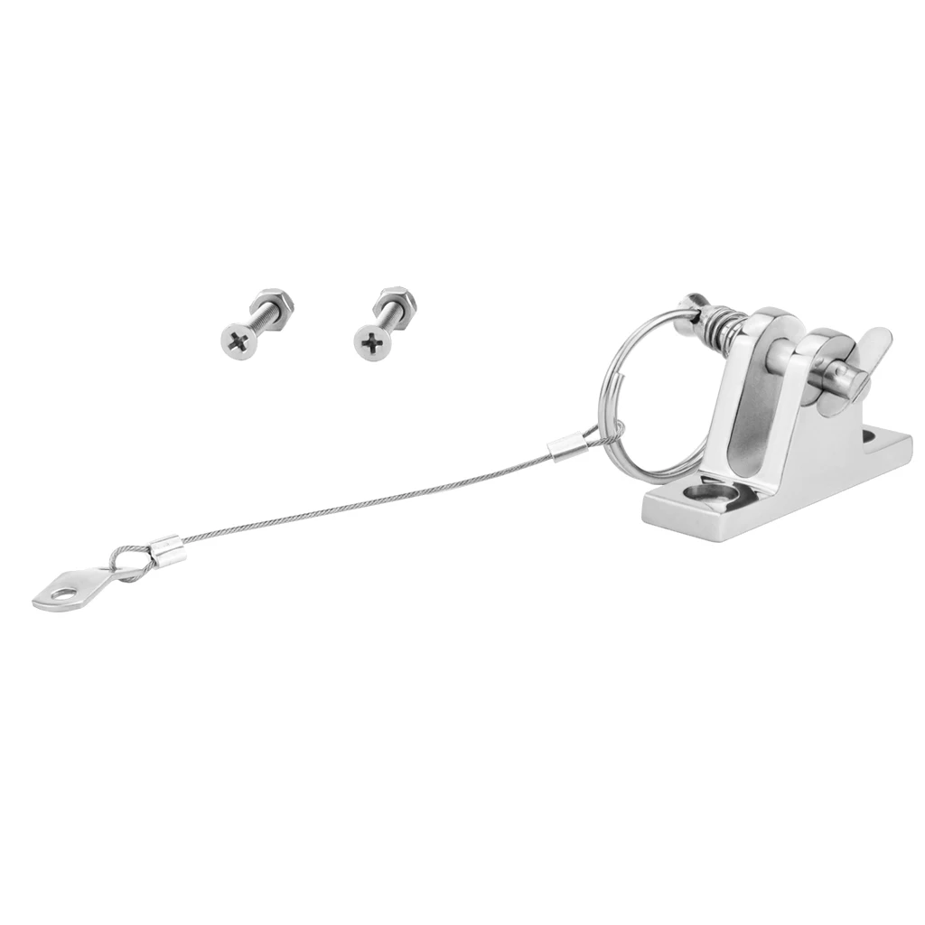 Hinge & Lanyard Qui Release Pin Boat Bimini 16 Stainless Steel