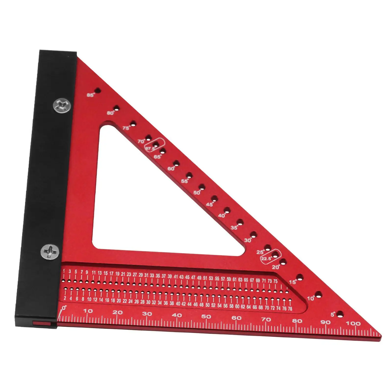 Aluminum Alloy Triangle Angle Ruler Multipurpose Woodworking Line Ruler for Engineer Carpentry Drafting Architecture